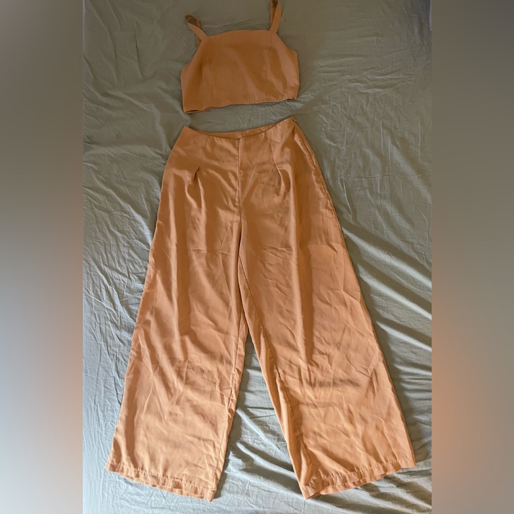 Two piece set wide leg pants